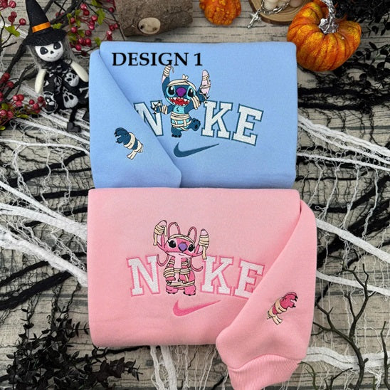 Stitch and Angel Embroidered Sweatshirt