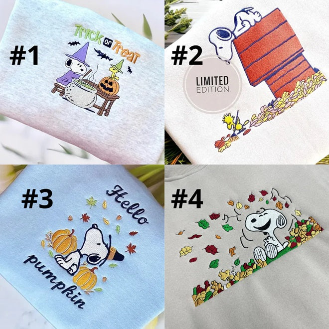 Snoopy halloween embroidered sweatshirt