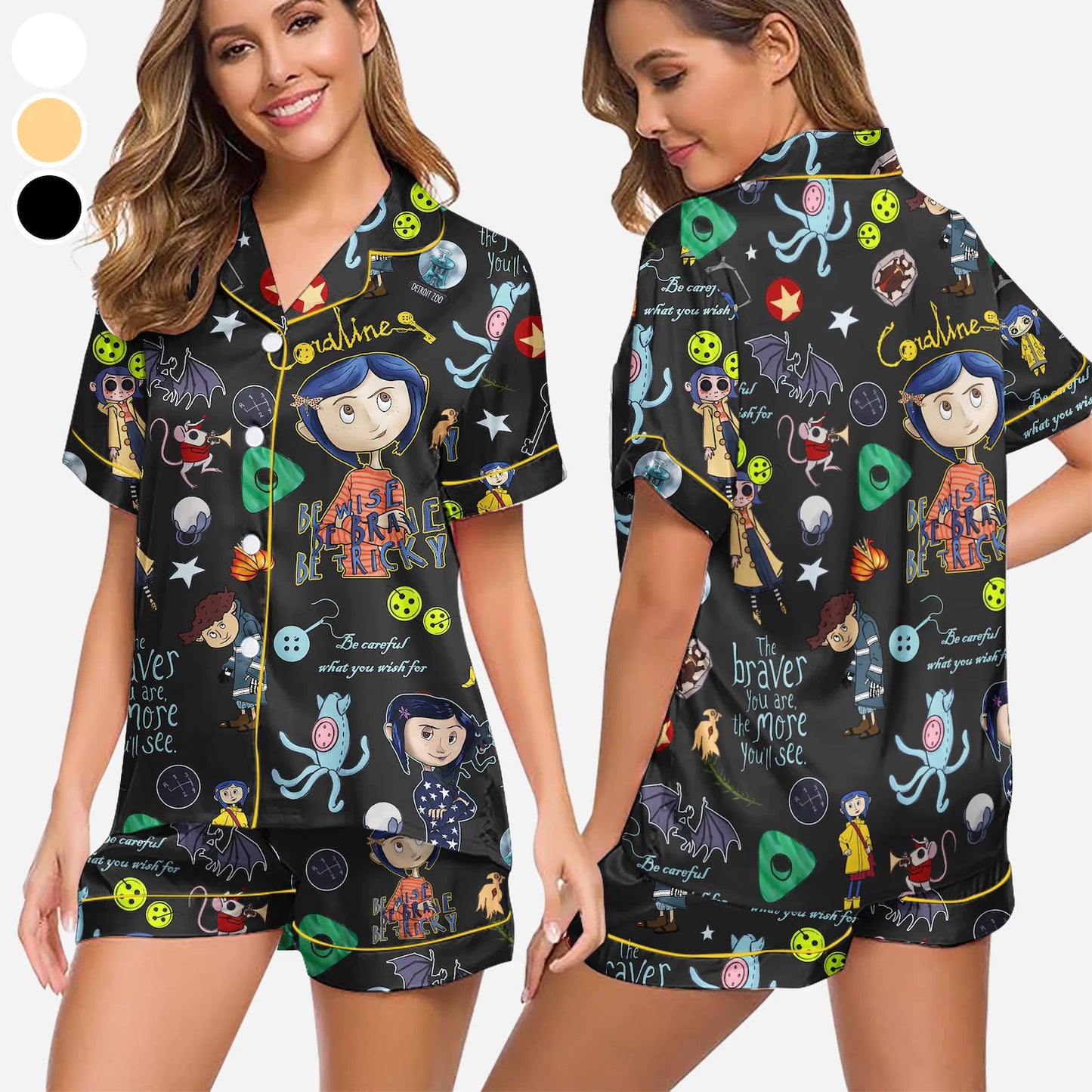 Coraline Stamp Halloween Pajamas Set