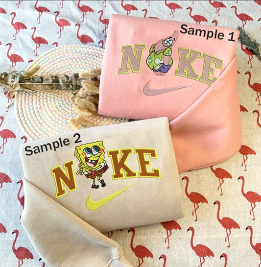Cute SpongeBob and Patrick Star SquarePants Embroidered Sweatshirt Ver 2