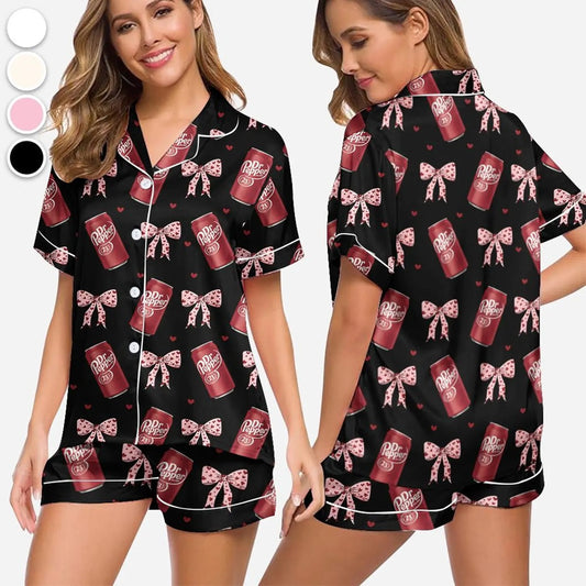 Dr Pepper Satin Pajama Set for Women