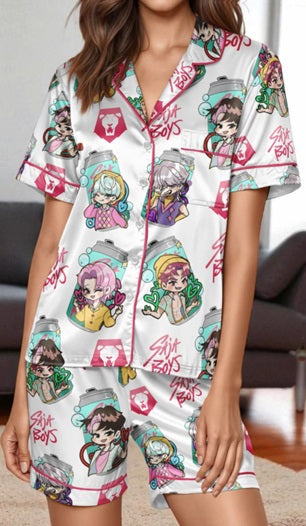 Kpop Demon Hunters Huntrix Satin Pajama Set