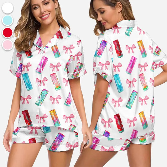 Alani Nu Energy Drink Coquette Bow Pajama Set