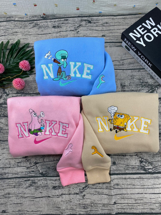 Spongebob, Patrick & Squidward – Embroidered Shirt