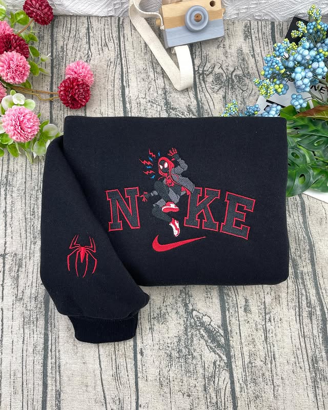 Miles & Gwen Spider Man Embroidered Sweatshirt