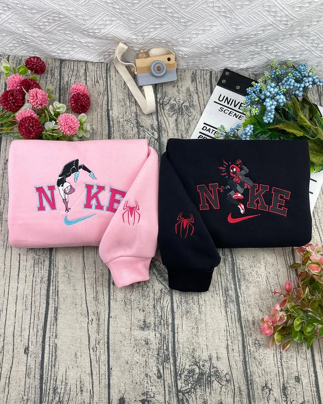 Miles & Gwen Spider Man Embroidered Sweatshirt