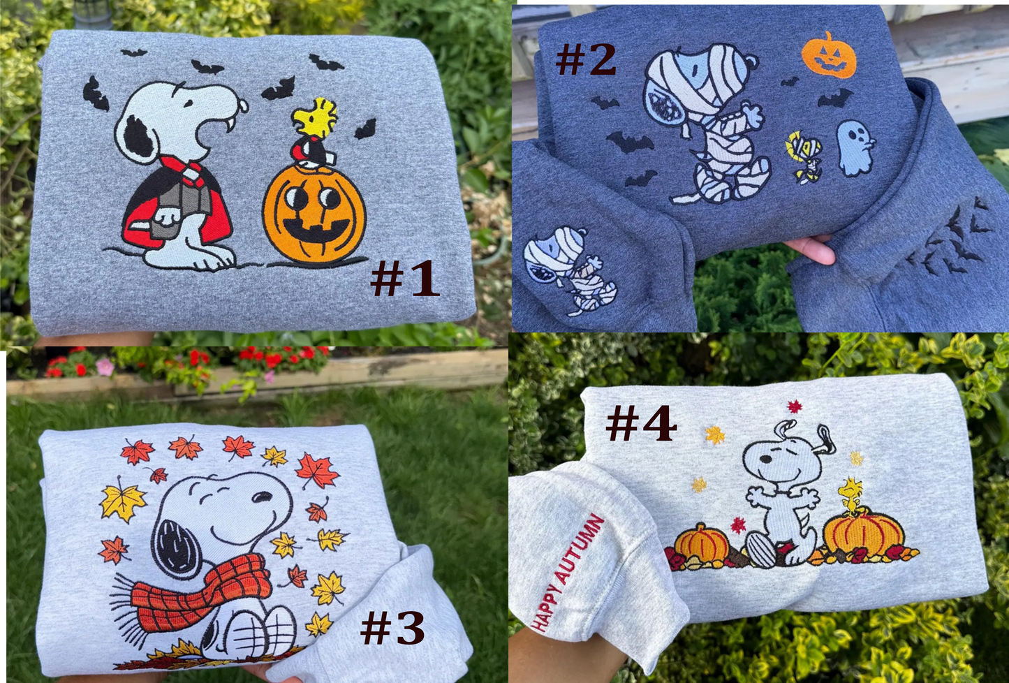 Spooky Snoopy embroidered sweatshirt