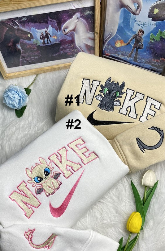 Toothless & Light Fury Disney Nike Embroidered Sweatshirt