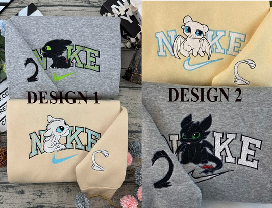 Toothless & Light Fury Embroidered Sweatshirt