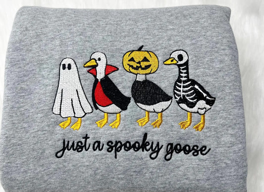Spooky Goose Embroidered Sweatshirt