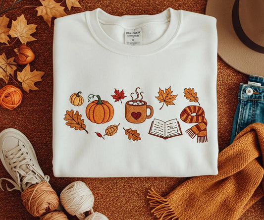 Cozy Autumn embroidered sweatshirt