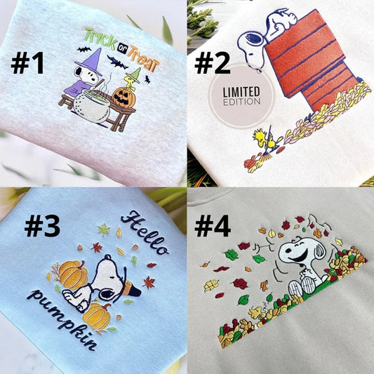 Snoopy halloween embroidered sweatshirt