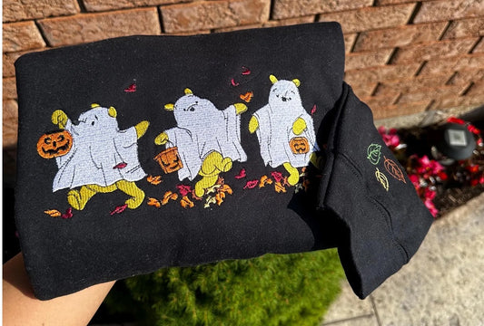 Spooky Winnie Pooh embroidered sweatshirt