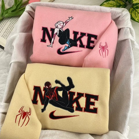 Man & Women Spiderman Matching Embroidered Sweatshirt