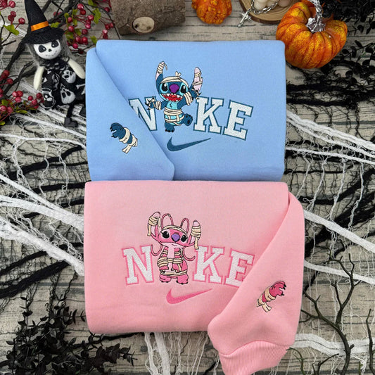 Stitch and Angel Embroidered Sweatshirt